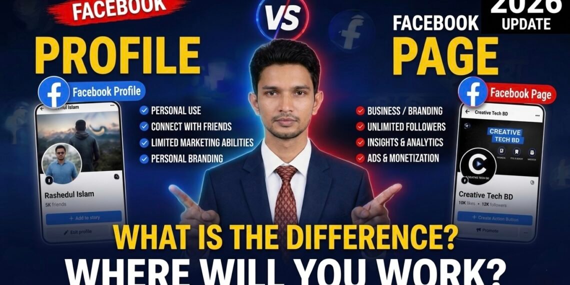 Facebook Profile vs Facebook Page: Key Differences Explained (Complete Guide 2026)